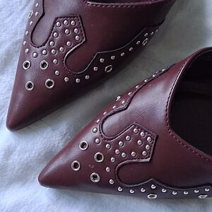 🍒🖤The Lexie// Women's Burgundy Heeled Mules